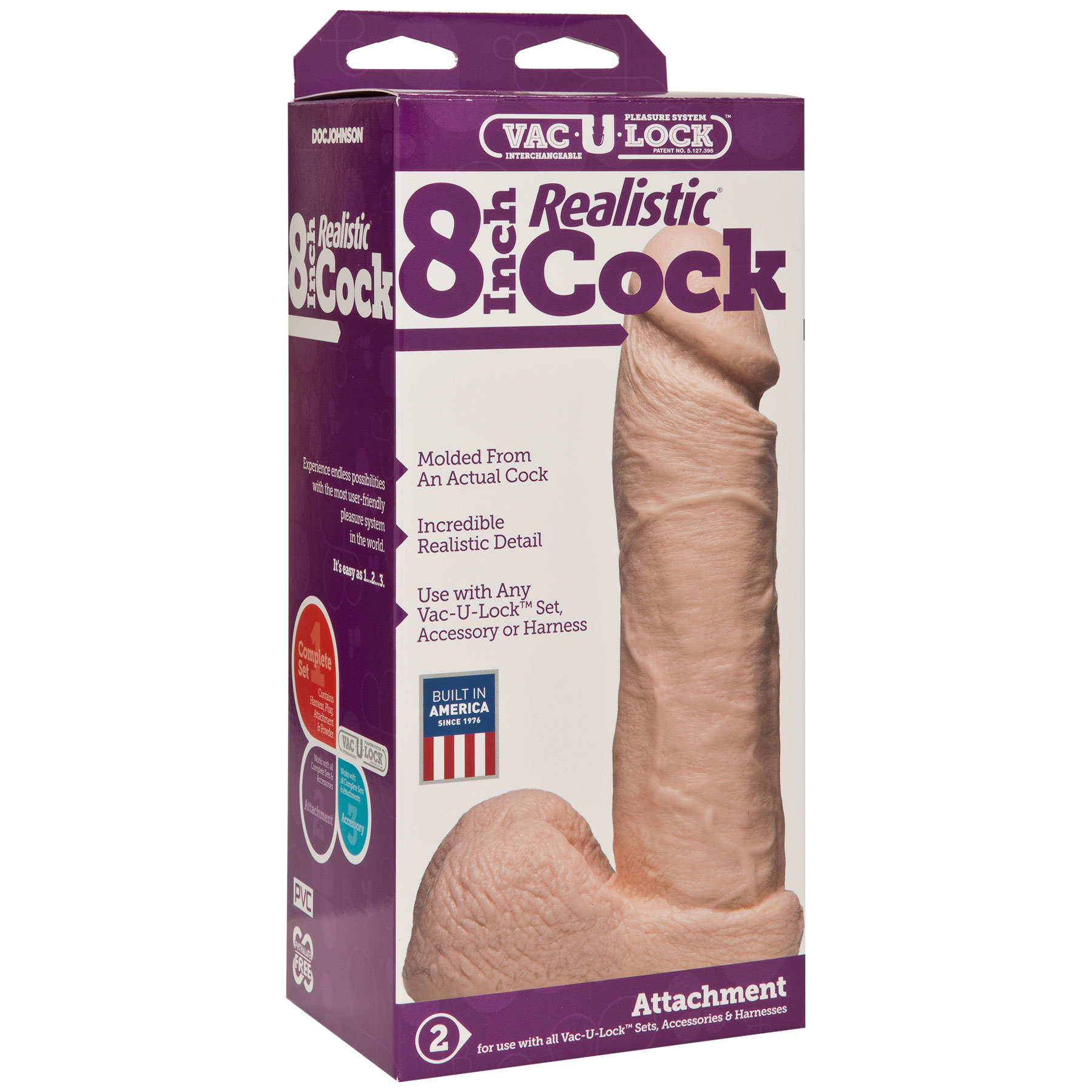 qAEAfP4TgCh9GzLcNPuC7KeiMKfP2Pjm Vac-U-Lock 8 Inch Realistic Cock - White - Image 1