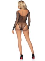 Star Rhinestone Snap Crotch Bodysuit - One Size - Black - Image 2