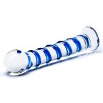 Blue Spiral Glass Dildo - Image 2