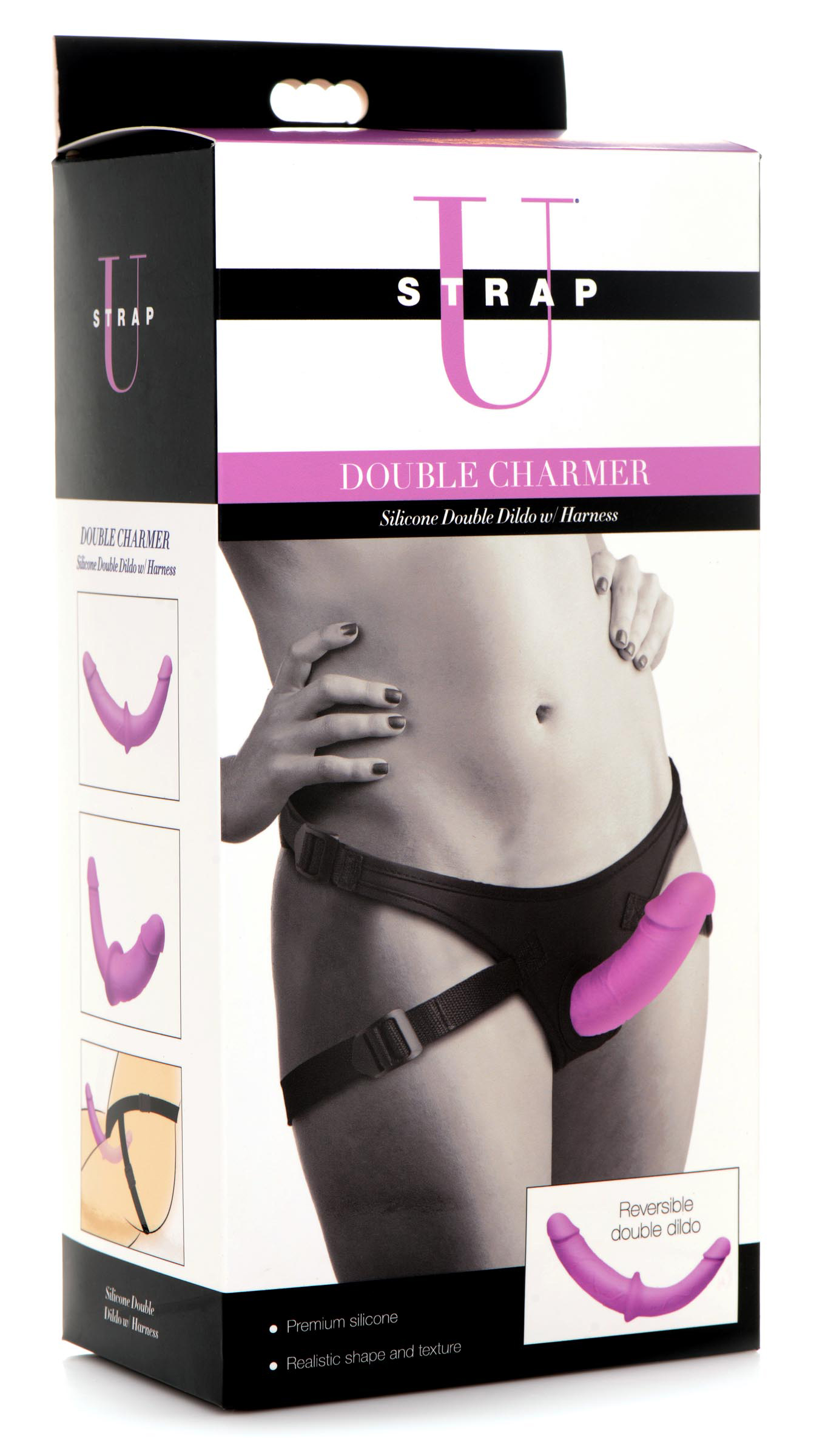 qQudy8Vt1NDItqjHsOkpO1AOtffCKyyl Double Charmer Silicone Double Dildo With Harness - Purple - Image 1