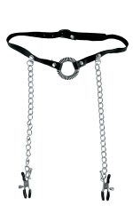 Fetish Fantasy Series O-Ring Gag With Nipple Clamps - Image 3