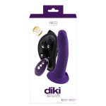 Diki Rechargeable Vibrating Dildo With Harness - Deep Purple - Image 6