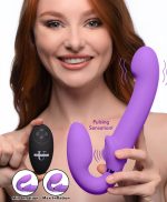 10x Ergo- Fit G-Pulse Inflatable and Vibrating Strapless Strap- on - Purple - Image 4