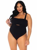 2 Pc Bandeau and Suspender Bodysuit - 1x/2x - Black - Image 2