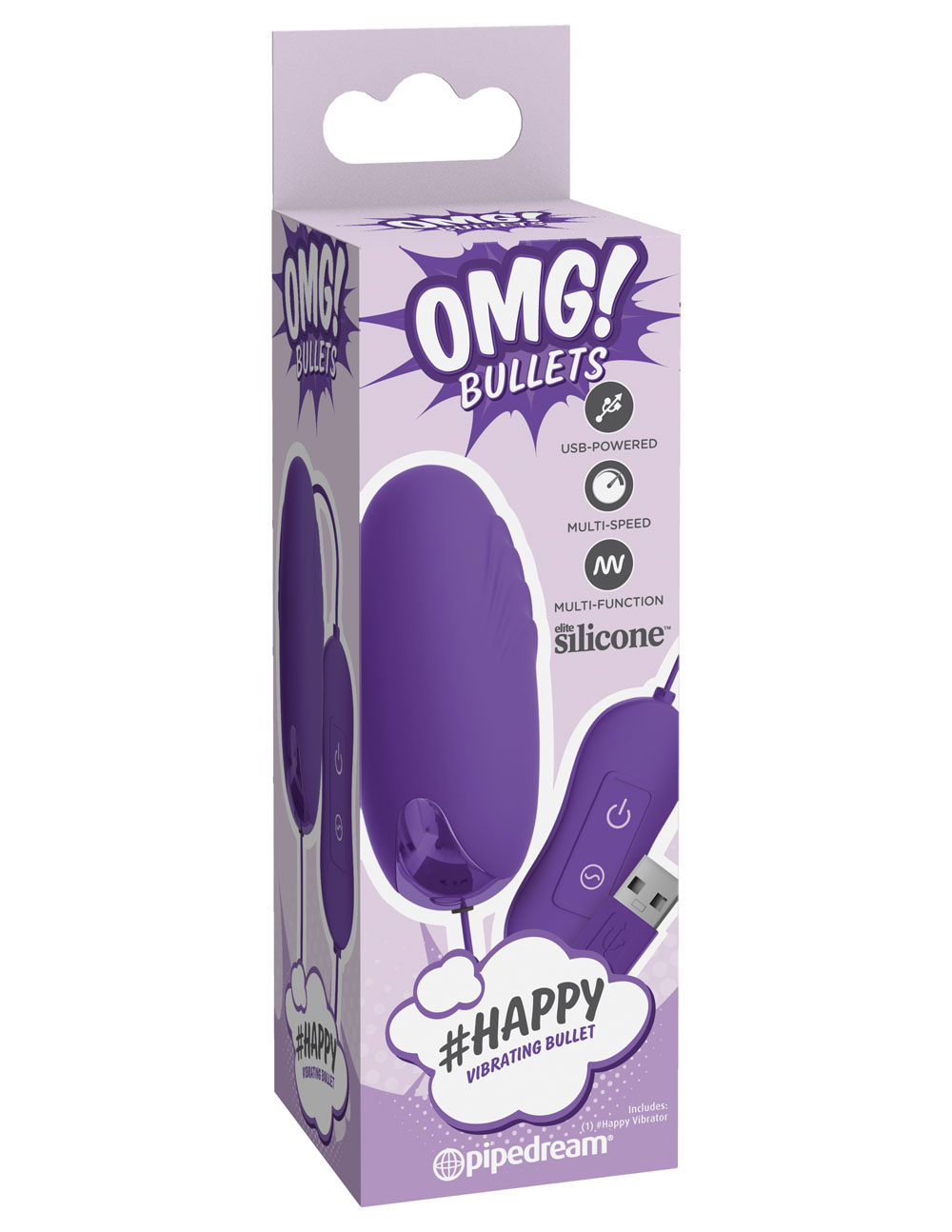 r16y5m7FcK3JxCcIRVXJfk3VaZuGrwfI Omg! Bullets Happy Vibrating Bullet - Purple - Image 1