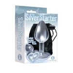 The 9's the Silver Starter Heart Bejeweled Stainless Steel Plug - Diamond