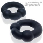 Ultraballs 2- Piece Cockring Set - Night Black - Image 3