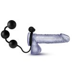 Anal Adventures - Platinum - Silicone Anal Ball With Vibrating C-Ring - Black - Image 2