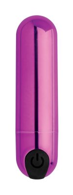10x Rechargeable Vibrating Metallic Bullet - Purple - Image 3