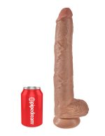 King Cock 14" Cock With Balls - Tan - Image 5