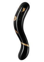 Secret Kisses - 7 Inch Handblown Double Ended Dildo - Black - Image 2