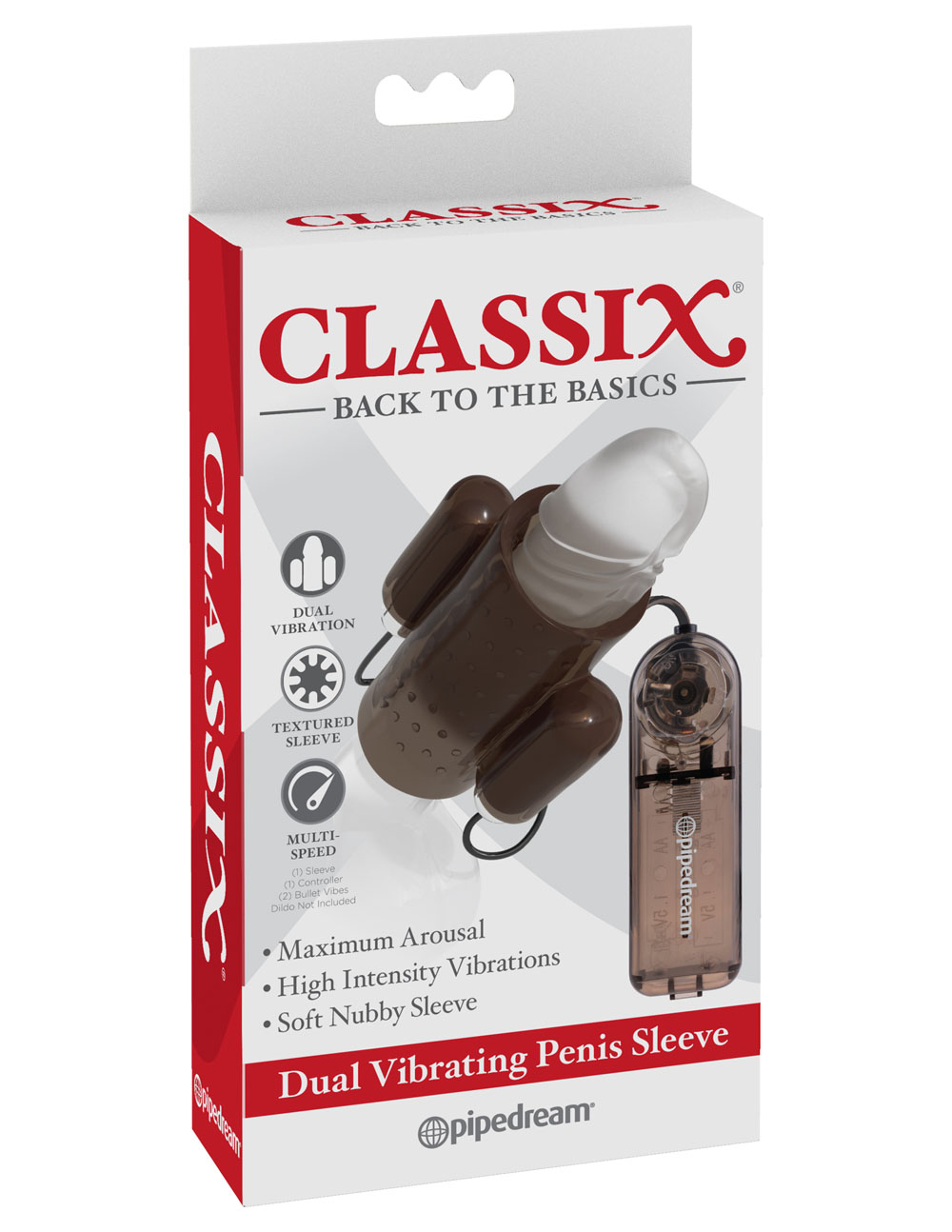 s9JJc6i7kYEr6sDbRXQLpvfvKAyeLYew Dual Vibrating Penis Sleeve - Smoke - Image 1