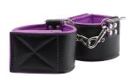 Reversible Ankle Cuffs Premium Bonded Leather and Neoprene - Purple - Image 3