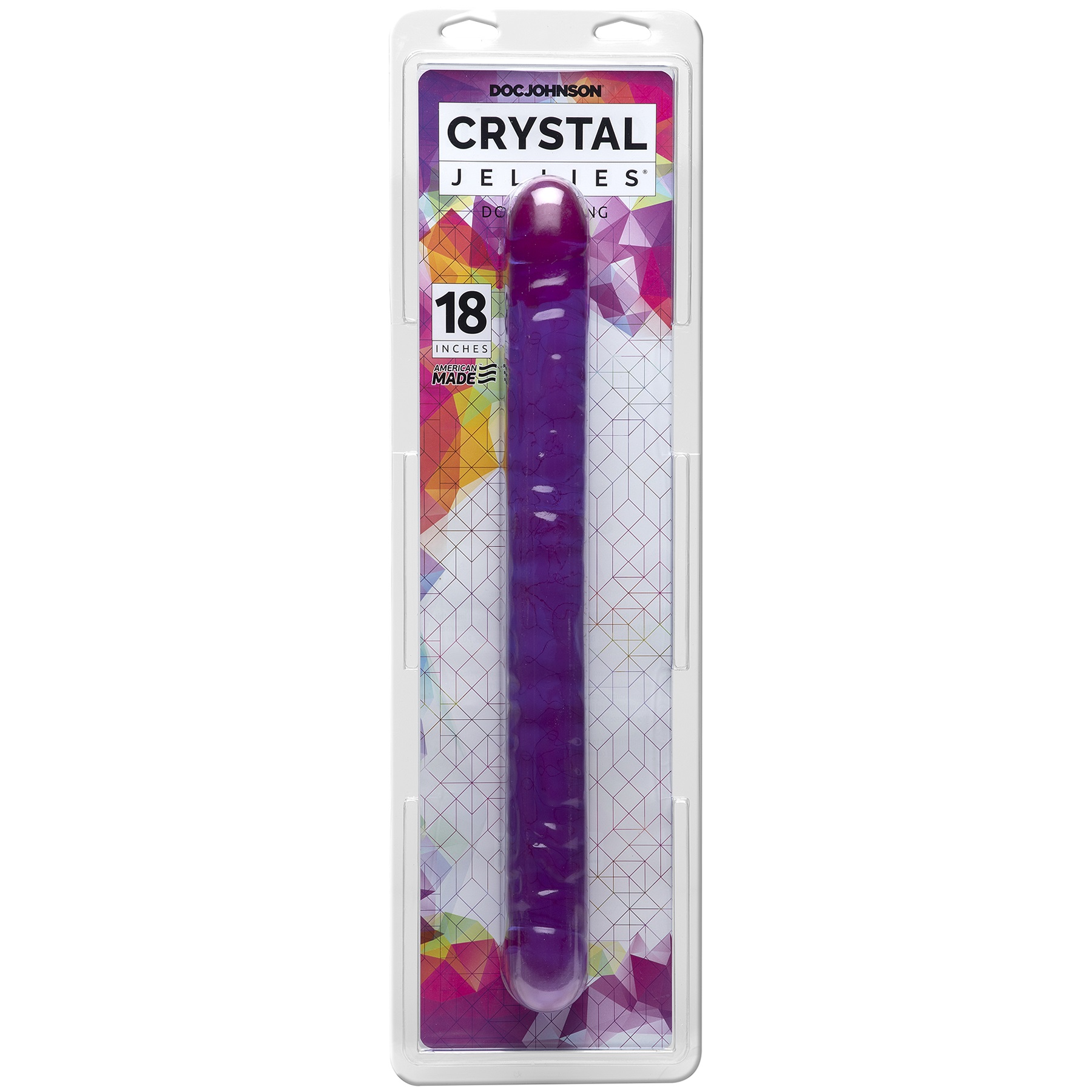 sXrAbwUuXvWYrHHPKFaGuMfAnXyzmUls Crystal Jellies 18 Inch Double Dong - Purple - Image 1
