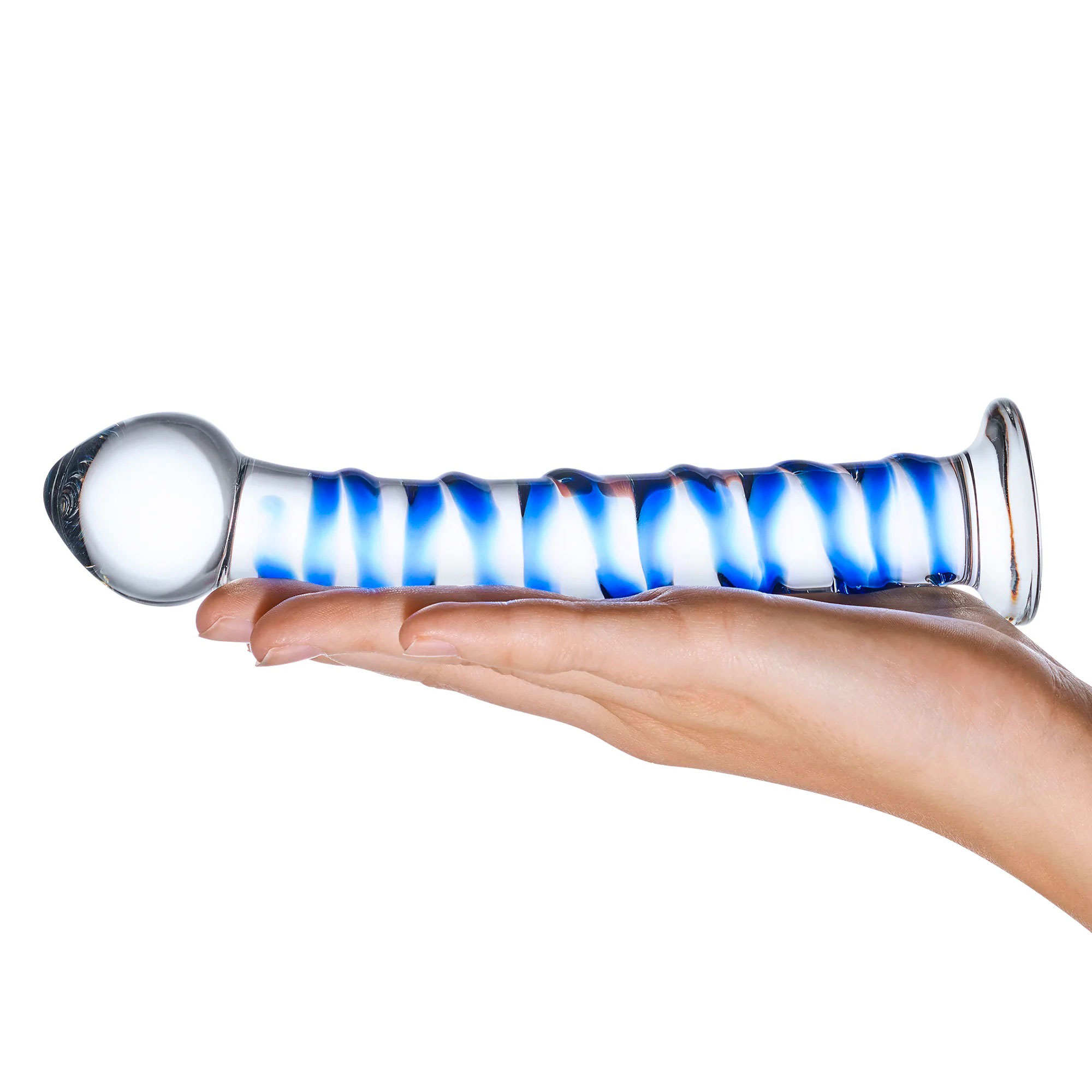 shky9RWYYN5aGIxMAmkmt48qej6oMou7 Blue Spiral Glass Dildo - Image 1