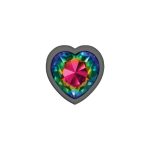 Rainbow Heart Gem Gunmetal Metal Plug - Md - Image 5