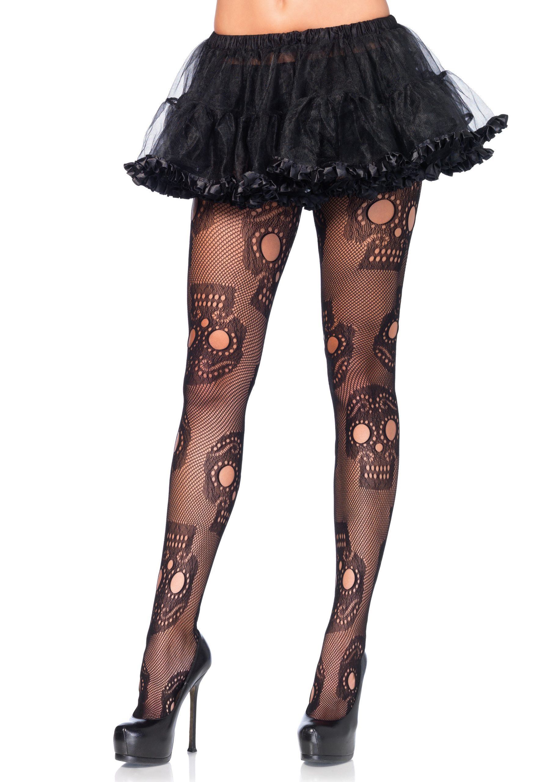 t0MTHZVMskefvK7TcLoRxaxwsHSJ86cX Sugar Skull Net Pantyhose - One Size - Image 1