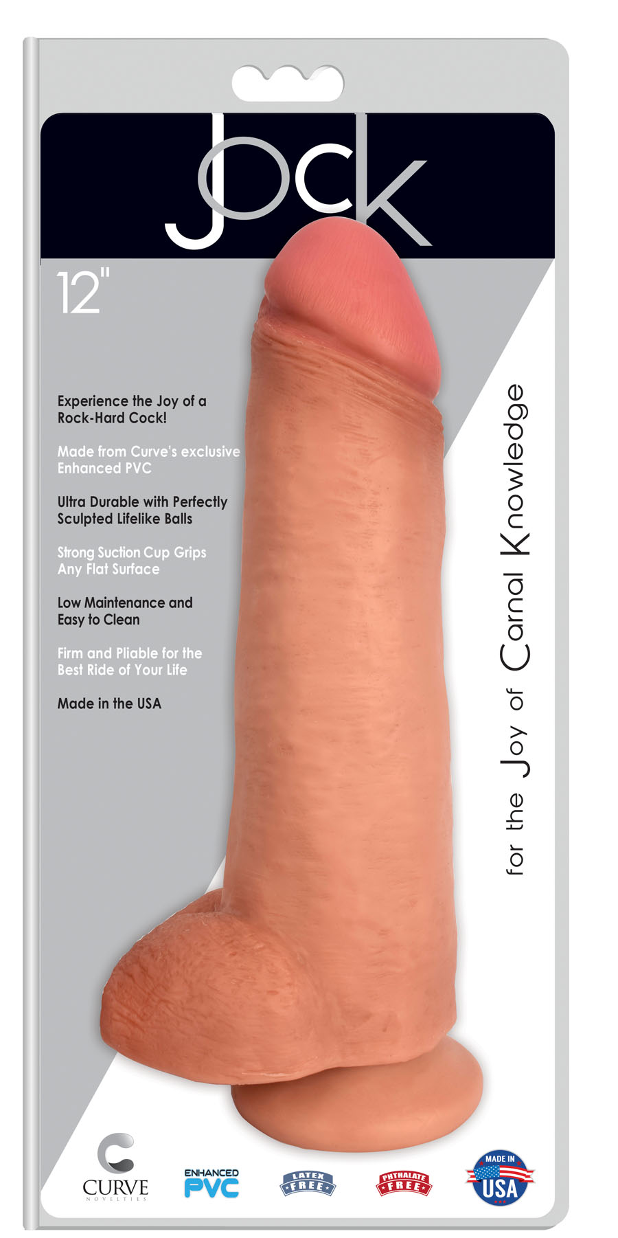 CN-09-0424-20 Midnight 11 inch with balls Jock 12 Inch Dong With Balls - Vanilla - Image 1