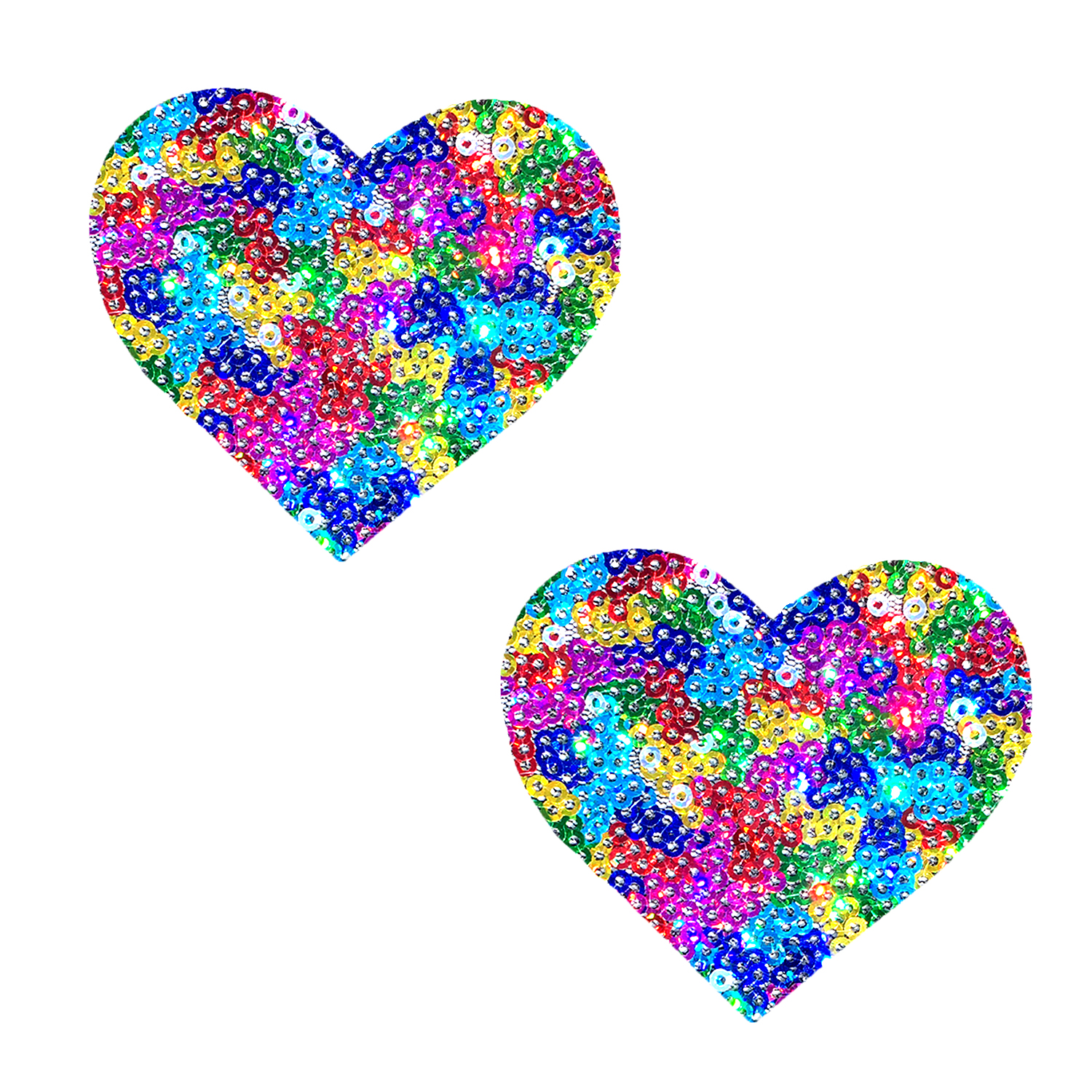 tCjTPc1U6Sx3nUZo1iCbsZBzBQgvClj6 Unipoo Sparkle Sequin Multicolor I Heart U Nipztix Pasties - Image 1