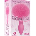 The 9's Cottontails Silicone Bunny Tail Butt Plug - Ribbed Pink