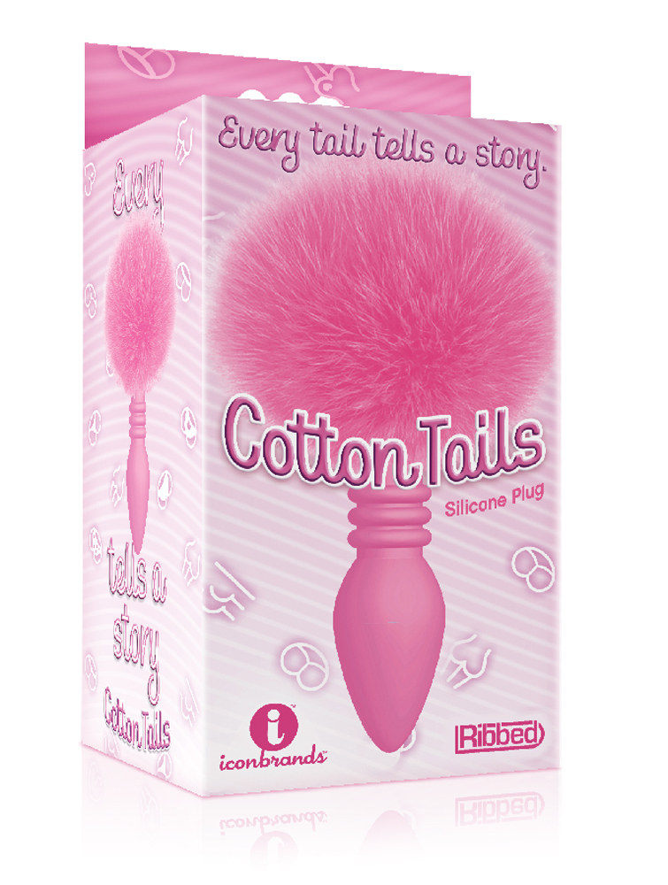 tIhygUD81sMmW4vqYTbi8rbUDBtQAdCN The 9's Cottontails Silicone Bunny Tail Butt Plug - Ribbed Pink - Image 1