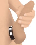 Cock Gear Leather Speed Snap Cock Ring - Black - Image 2