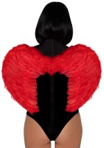 Marabou Trimmed Feather Wings - Red - Image 2