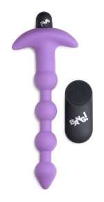 Bang - Vibrating Silicone Anal Beads and Remote Control - Purple - Image 2