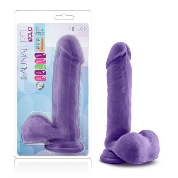 te4pr7R7eUnhydcGnY6ioMsJvRsMeMux Au Natural - Bold - Hero - 8 Inch Dildo - Purple - Image 1