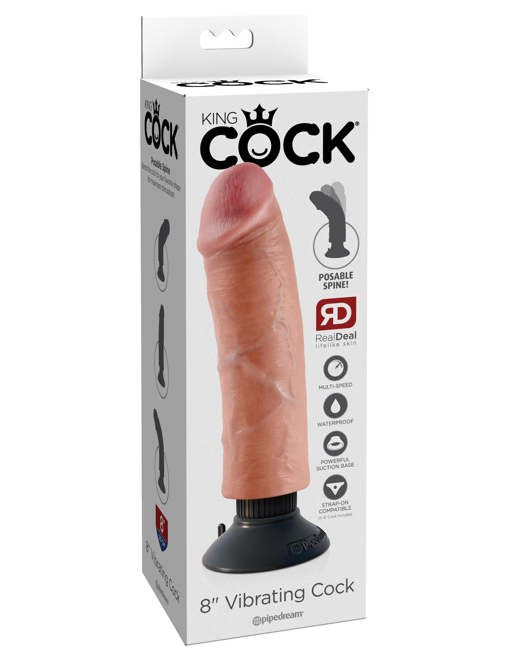 tjizcsJyzgCYLg7pQk1Z2vTyZrt3slsn King Cock 8-Inch Vibrating Cock - Light - Image 1