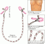 Nipple Play Crystal Chain Nipple Clamps - Pink - Image 5