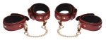 6 Piece Burgundy Bondage Set Burgundy Cuffs, Collar and Leash - Image 10