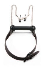 Silicone Bit Gag With Nipple Clamps - Image 3
