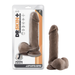 Dr. Skin Plus - 9 Inch Thick Posable Dildo With Balls - Chocolate - Image 7