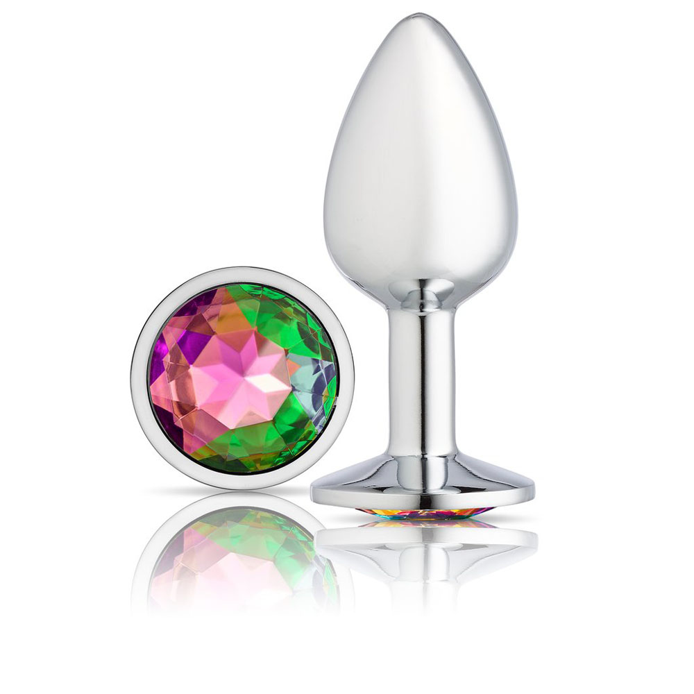 uWqNnRaBWmYnHJDgPWewqI27H6B6Soc4 Cloud 9 Novelties Gems Silver Chromed Anal Plug - Small - Image 1