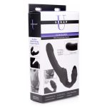 Slim Rider Ribbed Vibrating Silicone Strapless Strap-On