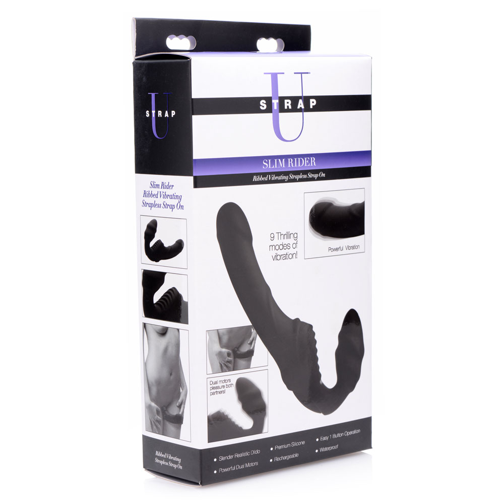 uY6mcqx8wuxos21Z9BoxeqoLPnJKDrol Slim Rider Ribbed Vibrating Silicone Strapless Strap-On - Image 1