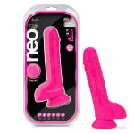 Neo Elite - 9 Inch Silicone Dual Density Cock With Balls - Neon Pink - Image 7