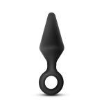 Anal Adventures Platinum - Silicone Loop Plug - Medium - Black - Image 2