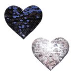 Sequin Medusa Magic Flip Black to Silver I Heart U Nipztix Pasties - Image 3