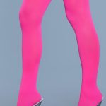 Opaque Nylon Thigh Highs - Neon Pink - One Size