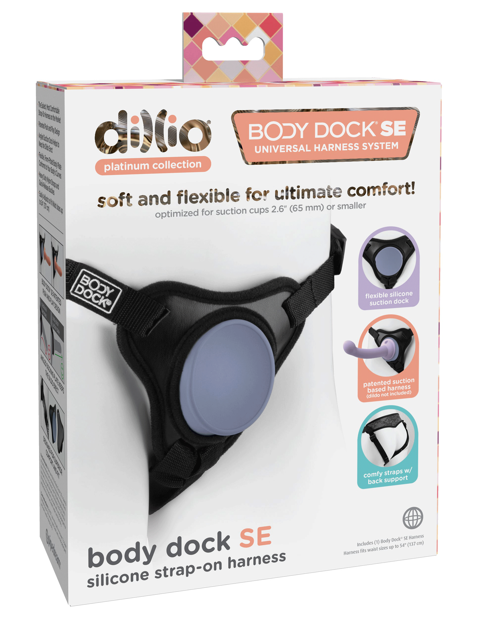 vVREp97DefFHXbbIFoK8qT168qwvP0mH Dillio Platinum Body Dock Se Universal Strap-on Harness - Black - Image 1