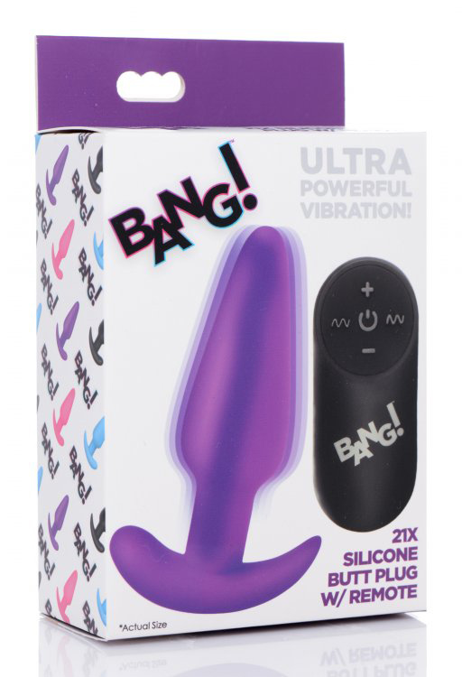 vgHkVSg9JOY7WhEEoqELUdWBSPaLjOsY 21x Silicone Butt Plug With Remote - Purple - Image 1