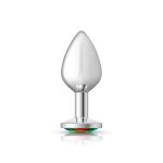 Rainbow Round Gem Silver Metal Plug - Md - Image 7