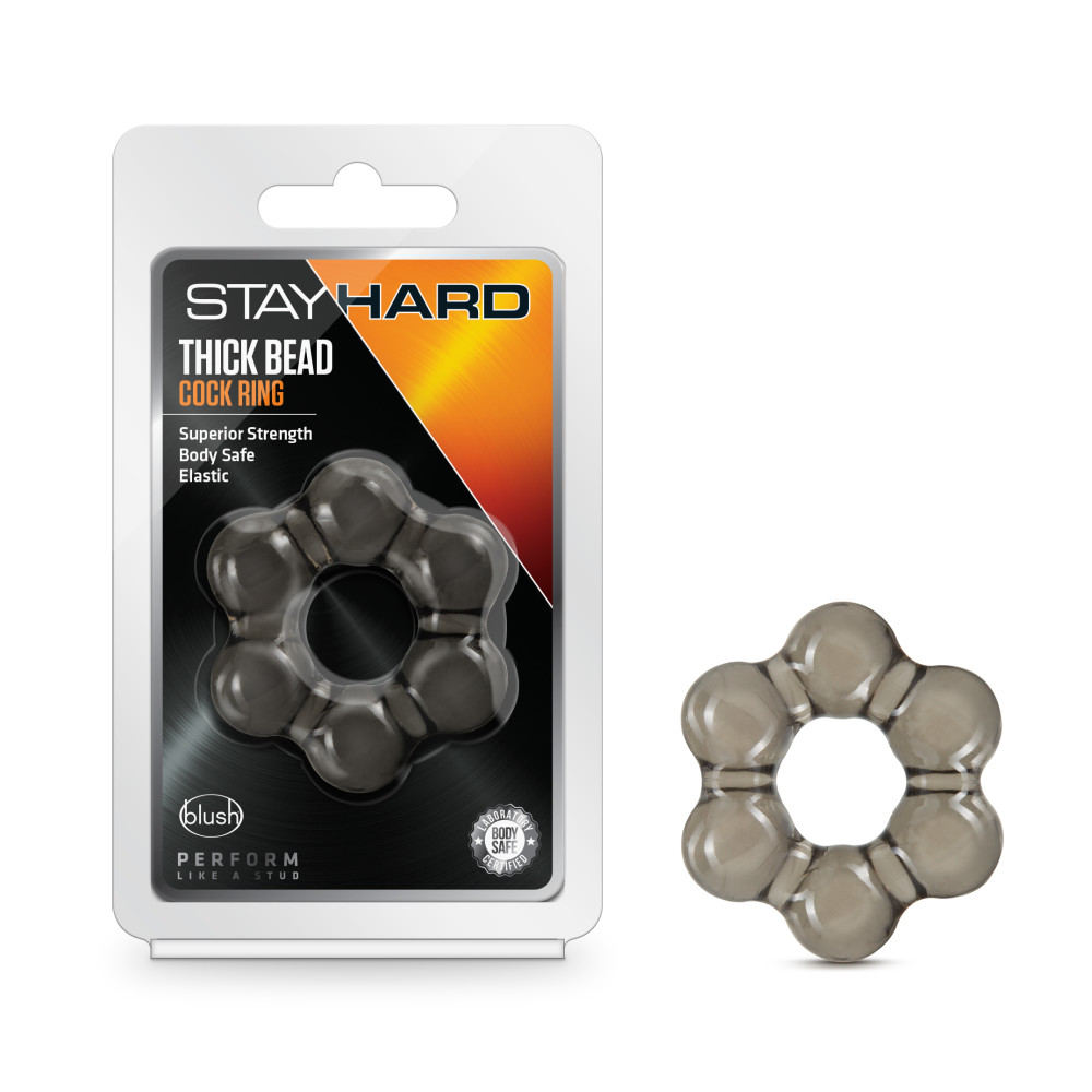 vppnRpwM13Cu1AK84KhczxgXB31Txp12 Stay Hard - Thick Bead Cock Ring - Black - Image 1