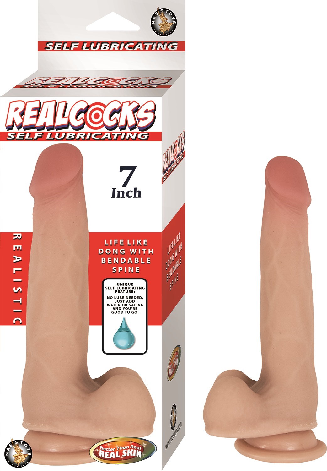 vrRjCv1cBfGV1vrvz1NqeJAgINdo7mlA Realcocks Self Lubricating Dong - 7 Inch - Flesh - Image 1