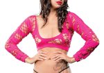 Wild Design Mesh Crotchless Leggings - One Size - Pink - Image 2