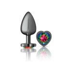 Rainbow Heart Gem Gunmetal Metal Plug - Lg - Image 4