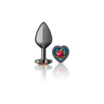 Rainbow Heart Gem Gunmetal Metal Plug - Md - Image 4