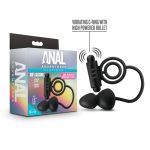 Anal Adventures - Platinum - Silicone Anal Plug With Vibrating C-Ring - Black - Image 4